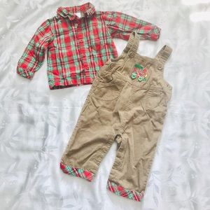 Christmas Overalls Outfit